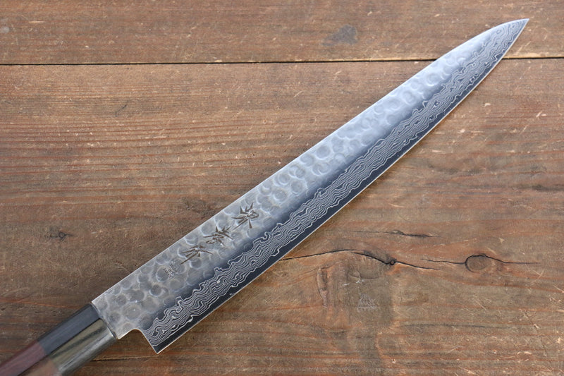 Sakai Takayuki 45 Layer Damascus Japanese Chef's Knife Sujihiki 240mm & Santoku 180mm Set with Shitan Handle - japanny-FR