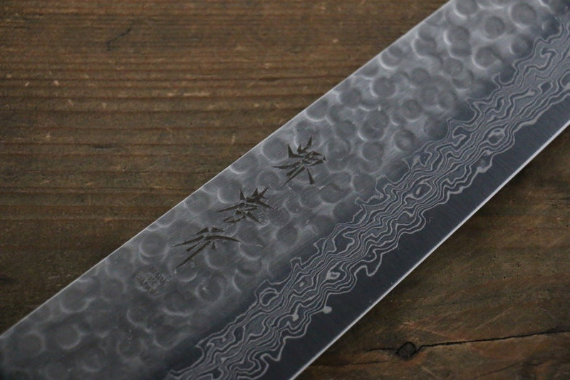 Sakai Takayuki 45 Couche de Damas Martelé Gyuto  240mm Laqué vert Manipuler - japanny-FR