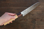 Sakai Takayuki VG10 33 Layer Damascus Japanese Chef Knife Santoku 170mm & Petty 150mm Set with Keyaki Handle(Japanese Elm) - japanny-FR