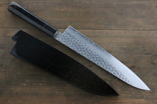 Sakai Takayuki 45 Couche de Damas Martelé Gyuto  240mm Laqué or Manipuler - japanny-FR