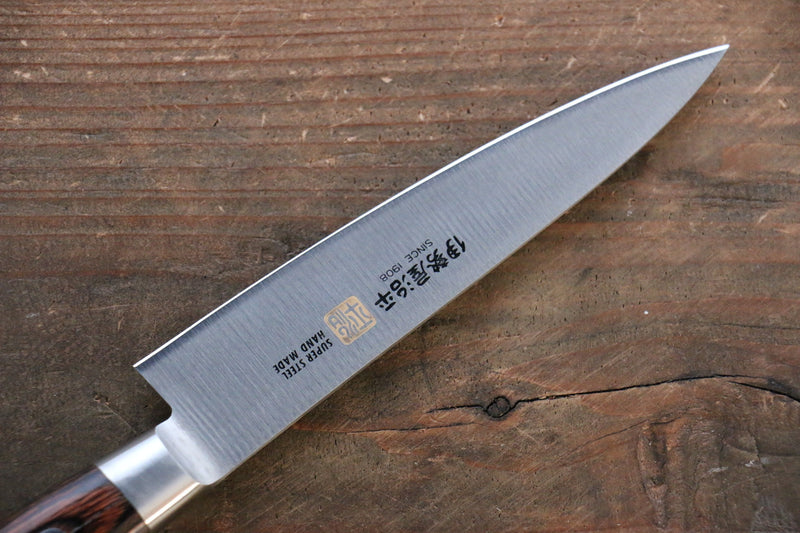 Iseya couteau de chef japonais en acier au molybdène 120mm Iseya Couteau Gyuto 210mm avec manche en bois d'acajou Packer (Ferrel : acier inoxydable) - japanny-FR