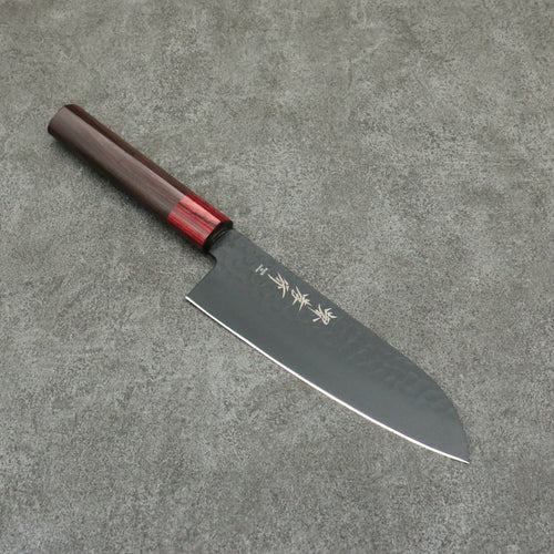 Sakai Takayuki Kurokage VG10 Martelé Revêtement en téflon Santoku Couteau Japonais 170mm Bois de rose Manipuler - japanny-FR