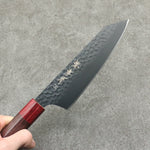 Sakai Takayuki Kurokage VG10 Martelé Revêtement en téflon Kiritsuke Santoku Couteau Japonais 160mm Bois de rose Manipuler - japanny-FR