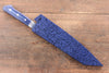 Seisuke Aotsuchi AUS10 Martelé Kiritsuke Santoku  195mm Bois de pakka bleu Manipuler avec Gaine - japanny-FR