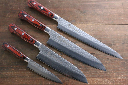 Sakai Takayuki VG10 33 Layer Damascus  Sujihiki 240mm, Gyuto 210mm, Santoku 180mm & Petty 120mm Set - japanny-FR