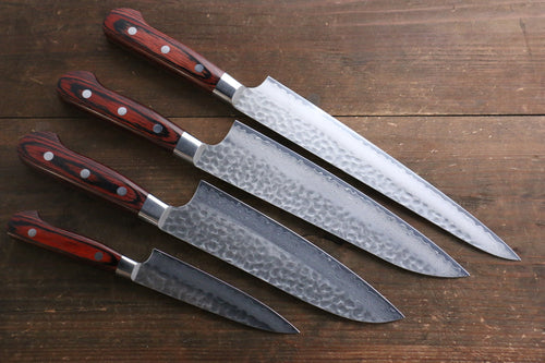 Sakai Takayuki VG10 33 Layer Damascus  Sujihiki 240mm, Gyuto 210mm, Santoku 180mm & Petty 120mm Set - japanny-FR