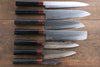 Iseya VG10 33 Layer Damascus Japanese Petty 80mm, Petty 150mm, Santoku, Small Santoku, Gyuto, Nakiri & Sushi Chef Knife 210mm Set - japanny-FR