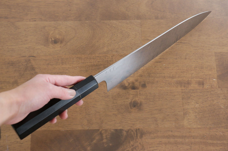 Jikko Fujisan Honyaki Acier Blanc No.3 Gyuto  240mm Bois d'ébène Manipuler Kasumi - japanny-FR