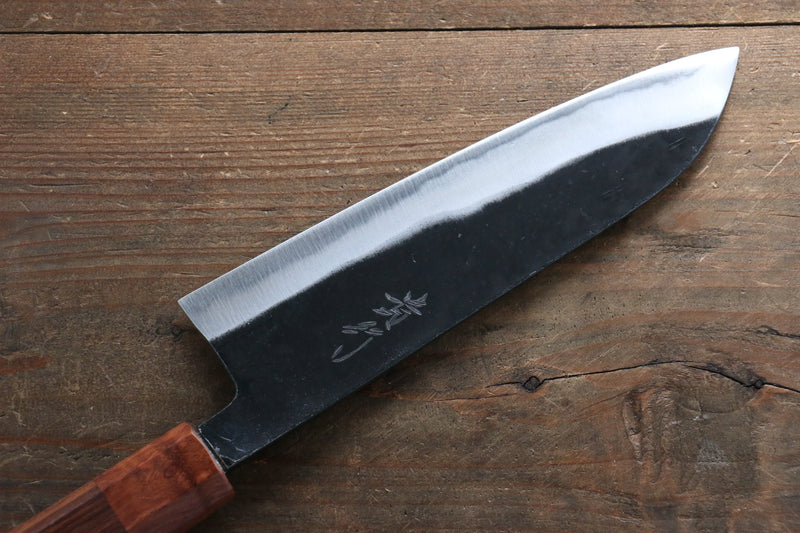 Takayuki Iwai Acier Bleu Kurouchi Santoku  165mm Shitan Manipuler - japanny-FR