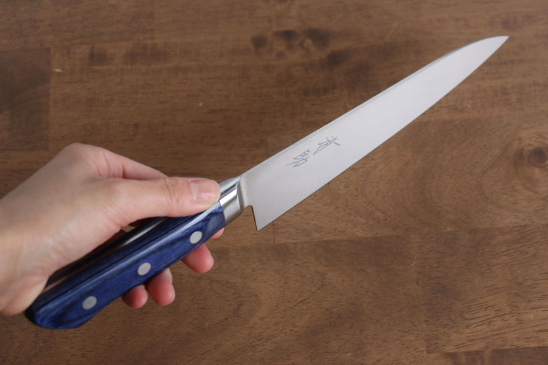 Seisuke Seiten Molybdene Gyuto  180mm Bois de pakka bleu Manipuler - japanny-FR