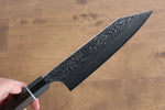 Seki Kanetsugu ZUIUN SG2 Finition miroir Damas Kiritsuke Santoku  180mm Bois de Pakka avec anneau blanc(Heptagonale) Manipuler - japanny-FR