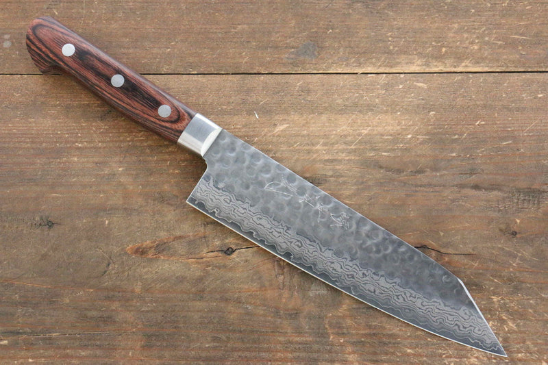 Jikko VG10 17-Couches Kiritsuke Santoku 170mm Manipuler Acajou - japanny-FR