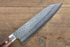 Jikko VG10 17-Couches Kiritsuke Santoku 170mm Manipuler Acajou - japanny-FR