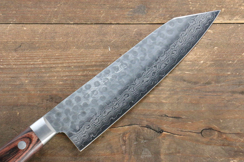 Jikko VG10 17-Couches Kiritsuke Santoku 170mm Manipuler Acajou - japanny-FR