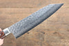 Jikko VG10 17-Couches Kiritsuke Santoku 170mm Manipuler Acajou - japanny-FR