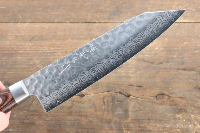 Jikko VG10 17-Couches Kiritsuke Santoku 170mm Manipuler Acajou - japanny-FR