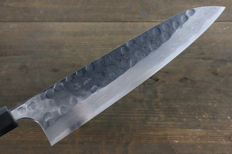 Seisuke Acier Bleu No.2 Martelé Damas Gyuto  240mm Shitan Manipuler - japanny-FR