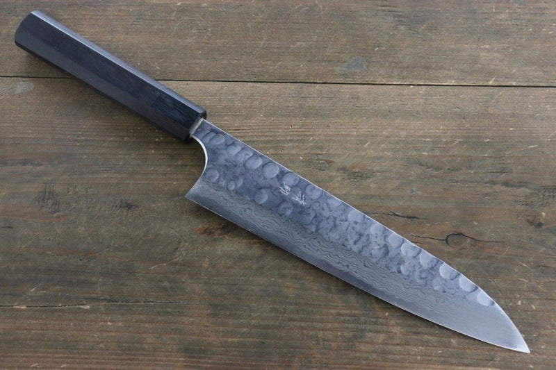 Seisuke Acier Bleu No.2 Martelé Damas Gyuto  210mm Shitan Manipuler - japanny-FR