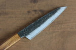 Sakai Takayuki Homura Guren Acier Bleu No.2 Kurouchi Martelé Kiritsuke Petty,Utilité  150mm Chêne brûlé Manipuler - japanny-FR