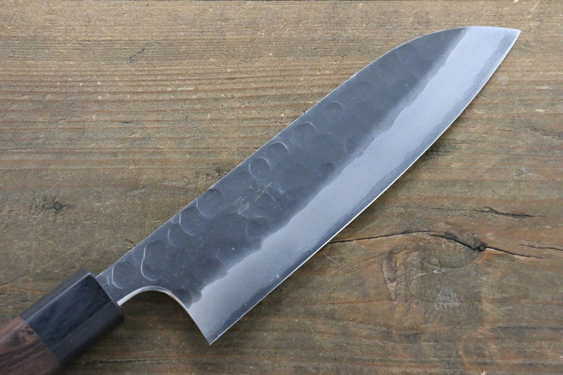 Seisuke Acier Bleu No.2 Martelé Kurouchi Santoku  180mm Shitan Manipuler - japanny-FR