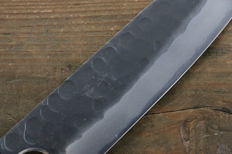 Seisuke Acier Bleu No.2 Martelé Kurouchi Santoku  180mm Shitan Manipuler - japanny-FR