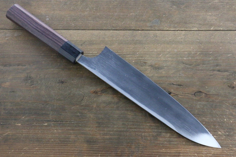 Seisuke Acier Bleu No.2 Martelé Kurouchi Gyuto  210mm Shitan Manipuler - japanny-FR