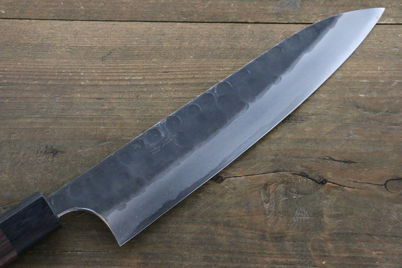 Seisuke Acier Bleu No.2 Martelé Kurouchi Gyuto  210mm Shitan Manipuler - japanny-FR