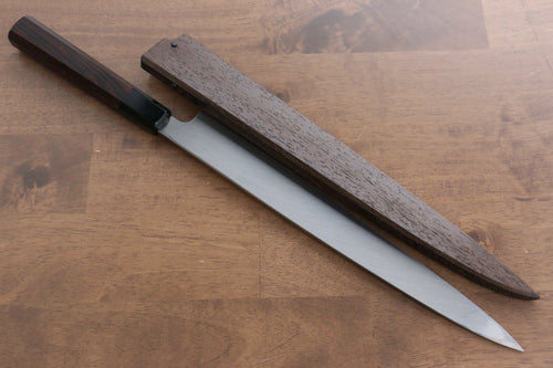 Sakai Takayuki Honyaki VG10 Gravure de dragon Yanagiba  300mm Wenge Manipuler avec Gaine - japanny-FR