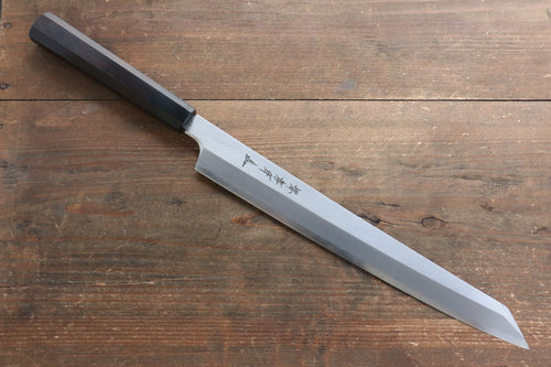 Sakai Takayuki Série Chef Hien Acier argenté NO.3 Kengata Yanagiba  300mm Bois d'ébène Manipuler - japanny-FR