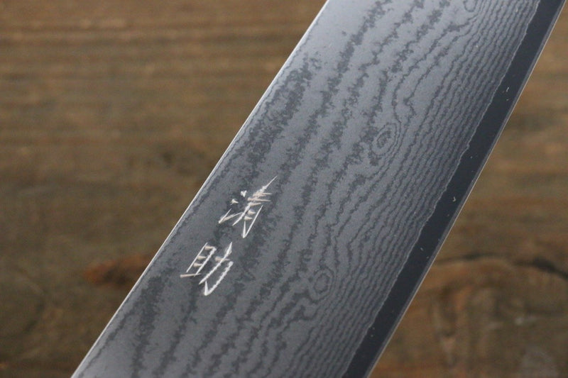 Seisuke VG10 63Couche de Damas Santoku  165mm Shitan Manipuler - japanny-FR