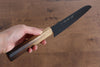 Sakai Takayuki Kurokage VG10 Martelé Revêtement en téflon Santoku  170mm Chêne brûlé Manipuler - japanny-FR