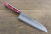 Sakai Takayuki Acier argenté NO.3 Santoku  180mm Bois de pakka rouge Manipuler - japanny-FR