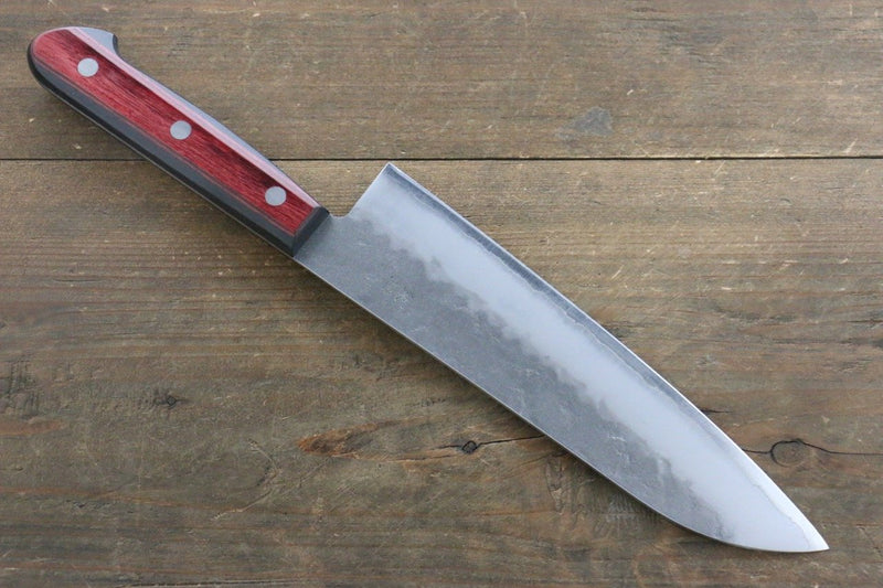 Sakai Takayuki Acier argenté NO.3 Santoku  180mm Bois de pakka rouge Manipuler - japanny-FR