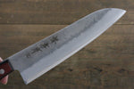 Sakai Takayuki Acier argenté NO.3 Santoku  180mm Bois de pakka rouge Manipuler - japanny-FR