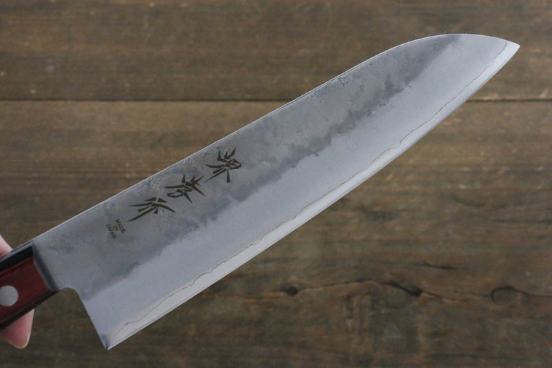 Sakai Takayuki Acier argenté NO.3 Santoku  180mm Bois de pakka rouge Manipuler - japanny-FR