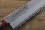 Sakai Takayuki Acier argenté NO.3 Santoku  180mm Bois de pakka rouge Manipuler - japanny-FR