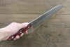 Sakai Takayuki Acier argenté NO.3 Santoku  180mm Bois de pakka rouge Manipuler - japanny-FR