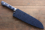 Seisuke Seiun VG10 33-Couches Damas Santoku  180mm Bois de pakka bleu Manipuler avec Gaine - japanny-FR