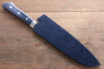 Seisuke Seiun VG10 33-Couches Damas Santoku  180mm Bois de pakka bleu Manipuler avec Gaine - japanny-FR