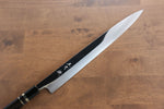 Yu Kurosaki Acier Bleu No.2 Finition en miroir Yanagiba  330mm Ebène avec double bague de buffle d'eau Manipuler - japanny-FR