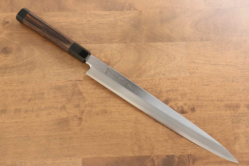 Sakai Takayuki Série Chef Acier argenté NO.3 Yanagiba  Wenge (avec anneau blanc) Manipuler - japanny-FR