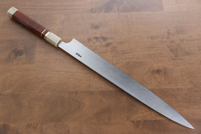 Yu Kurosaki Acier Bleu No.2 Finition en miroir Yanagiba  330mm Bois d'ébène rouge Manipuler - japanny-FR