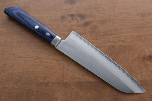 Kunihira VG1 Migaki Terminé Santoku  170mm Bois de pakka bleu Manipuler - japanny-FR