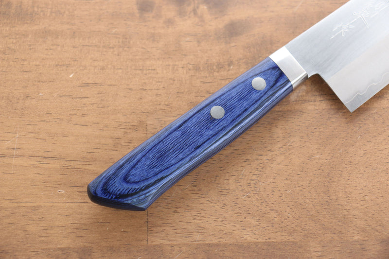 Kunihira VG1 Migaki Terminé Santoku  170mm Bois de pakka bleu Manipuler - japanny-FR