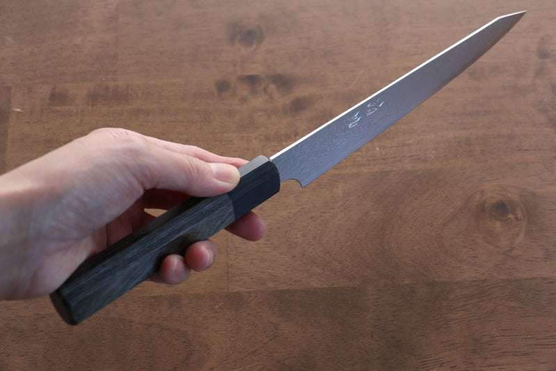 Seisuke VG10 33 Couche de Damas Kiritsuke Petty,Utilité  180mm Bois de pakka Gris Manipuler - japanny-FR