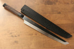 Sakai Takayuki Ginryu Honyaki Acier suédois Finition en miroir Sakimaru Yanagiba  300mm Wenge (avec anneau blanc) Manipuler Avec gaine - japanny-FR