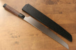 Sakai Takayuki Ginryu Honyaki Acier suédois Finition en miroir Sakimaru Yanagiba  300mm Wenge (avec anneau blanc) Manipuler Avec gaine - japanny-FR