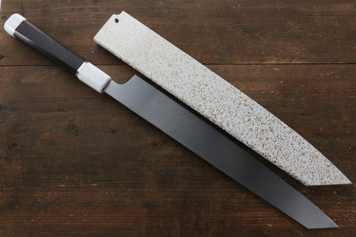 Sakai Takayuki Shinuchi Eau Trempe Honyaki Acier Blanc No.2 Finition en miroir Kiritsuke Yanagiba  300mm Avec gaine - japanny-FR