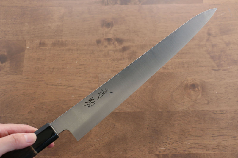 Seisuke Acier suédois Sujihiki  240mm Marrons brûlés Manipuler - japanny-FR