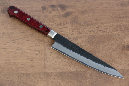 Seisuke Super Bleu Martelé Kurouchi Petite-utilité  135mm Bois de pakka rouge Manipuler - japanny-FR